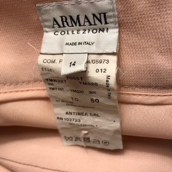 Armani Collezioni Italian Blush Peplum Skirt Suit Size 14 - Picture 7 of 16